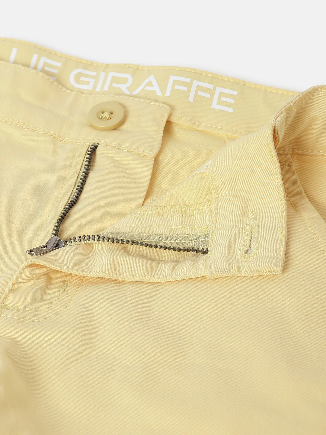 Blue Giraffe Boys Yellow Solid Regular Fit Shorts - Image 3