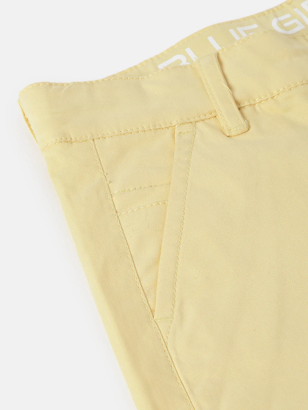 Blue Giraffe Boys Yellow Solid Regular Fit Shorts - Image 4