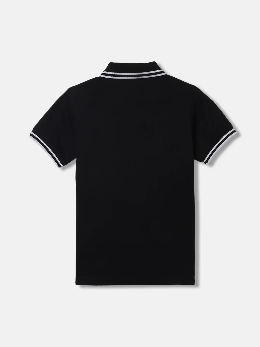 Blue Giraffe Boys Black Solid Polo Collar Short Sleeves Tshirt - Image 2