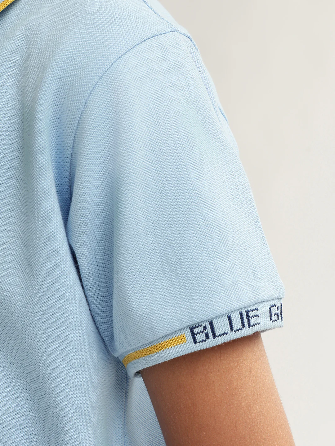 Blue Giraffe Boys Blue Solid Polo Collar Short Sleeves Tshirt - Image 7