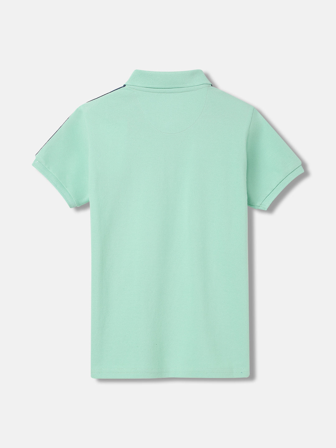Blue Giraffe Boys Green Solid Polo Collar Short Sleeves Tshirt - Image 2