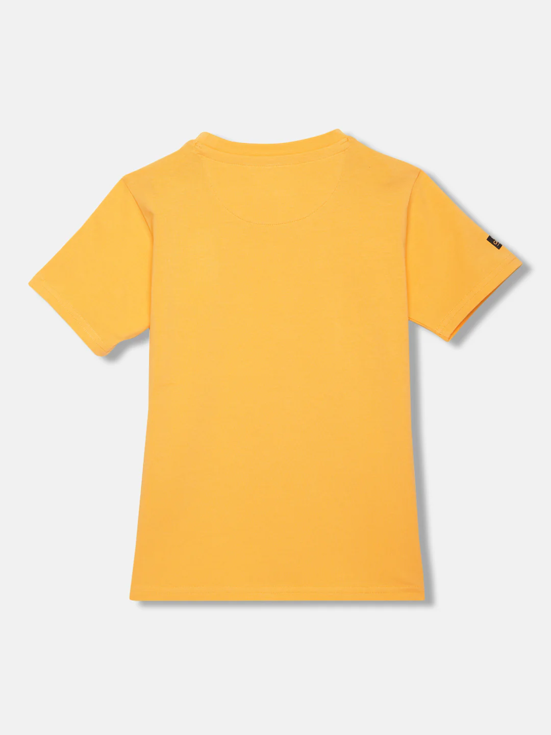 Blue Giraffe Boys Yellow Solid Round Neck Short Sleeves Tshirt - Image 2