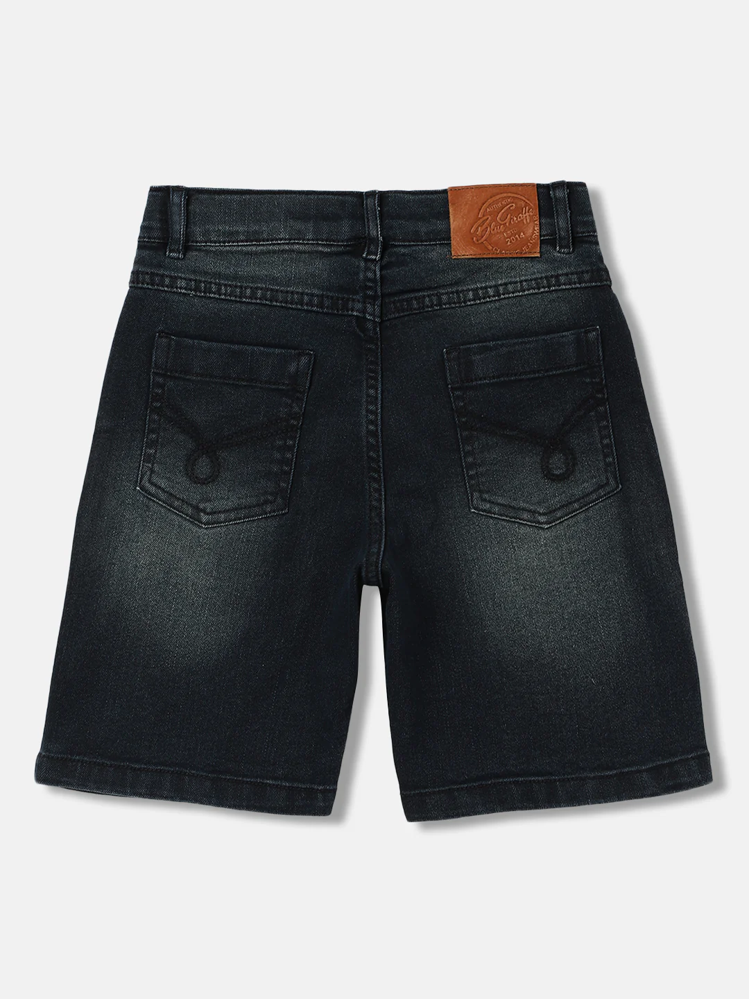 Blue Giraffe Boys Blue Solid Regular Fit Shorts - Image 2