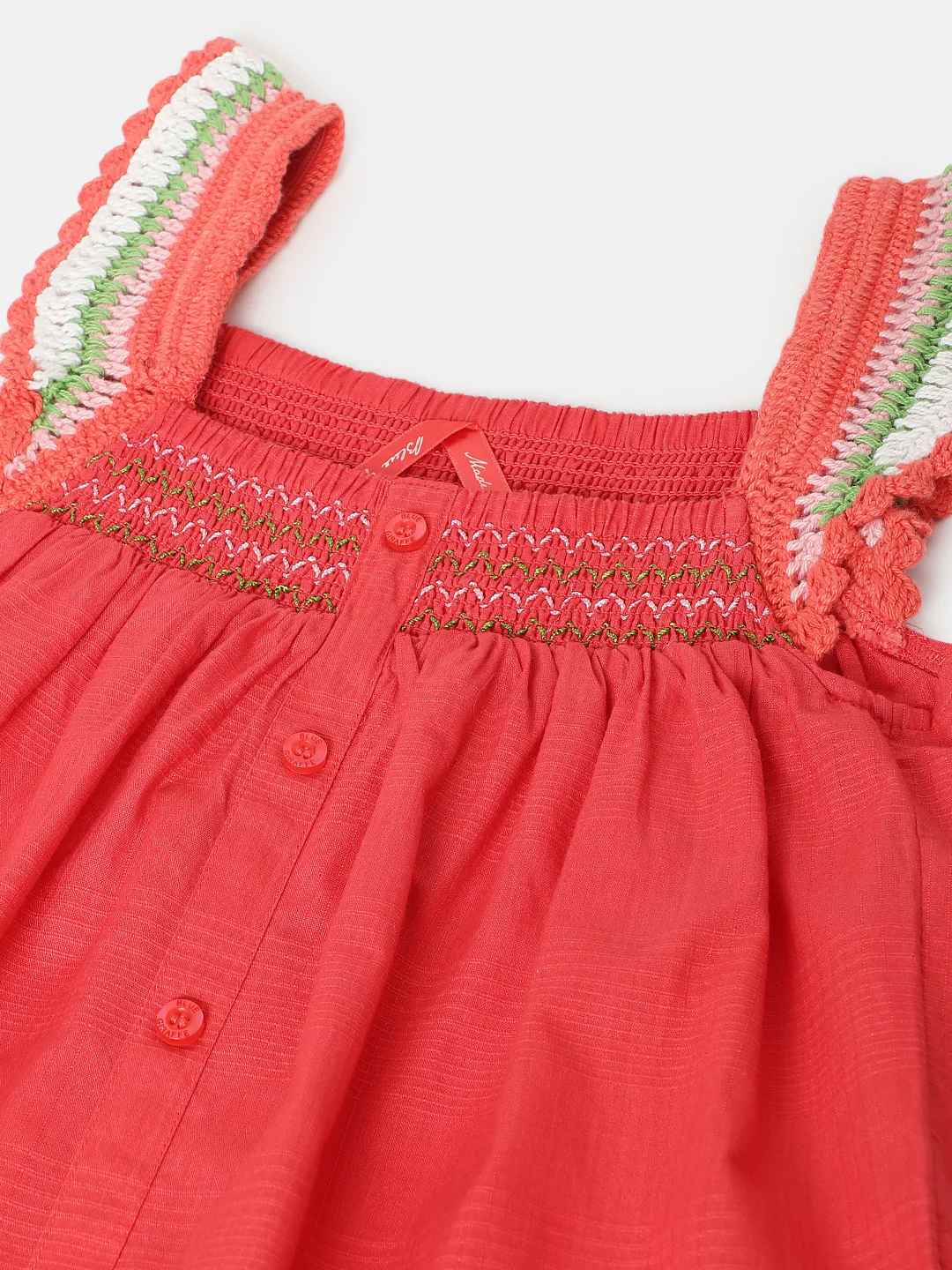 Blue Giraffe Girls Coral Solid Shoulder Straps Sleeveless Top - Image 3