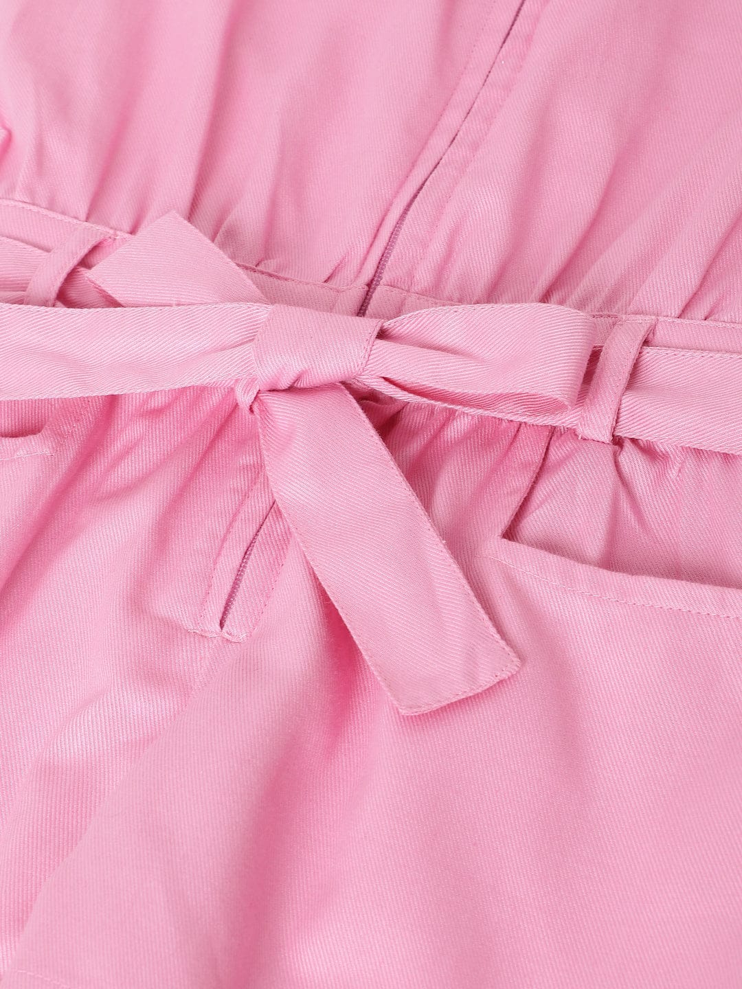 Blue Giraffe Girls Pink Shirt Collar Playsuit - Image 4