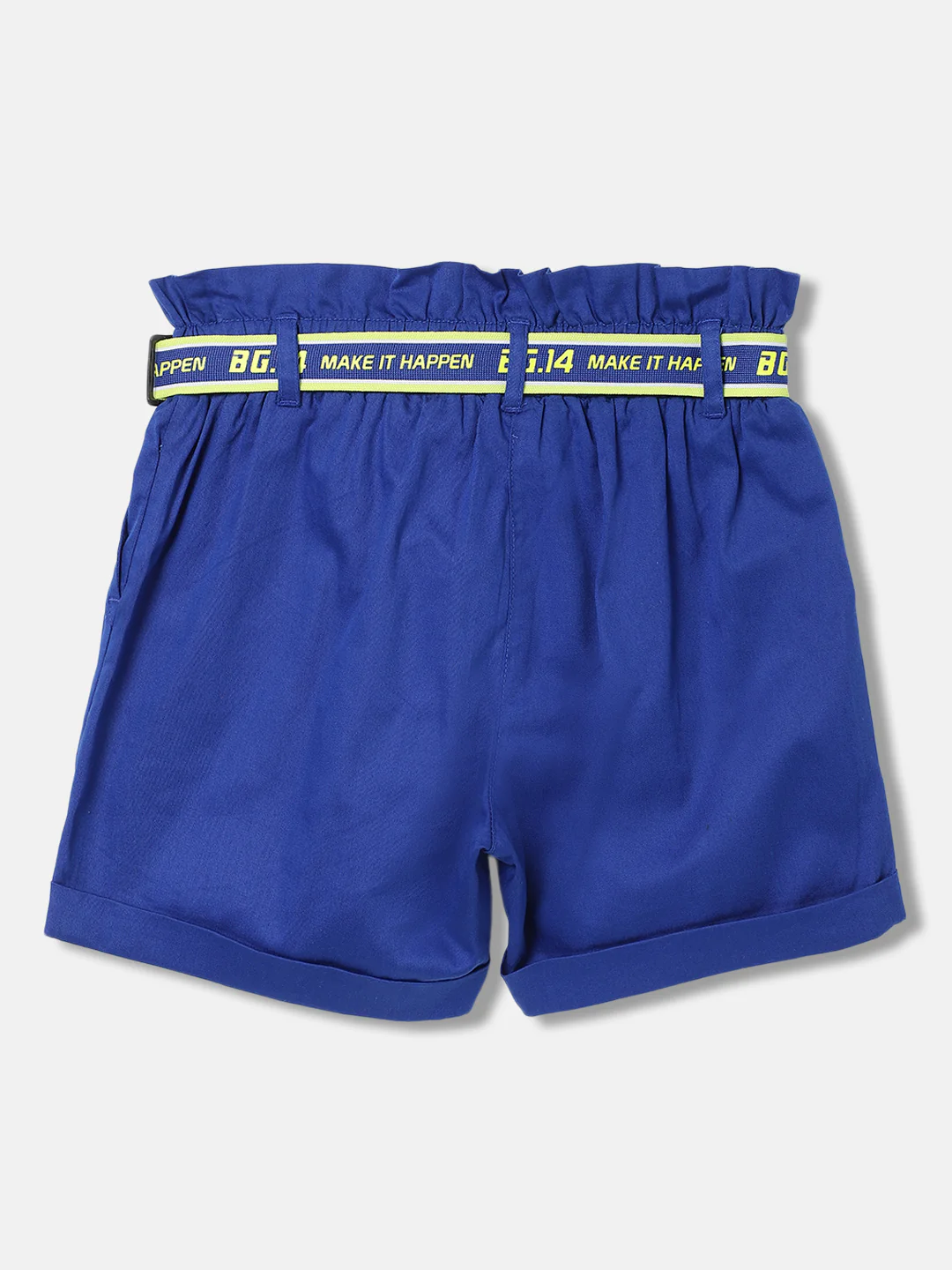 Blue Giraffe Girls Blue Solid Regular Fit Shorts - Image 2