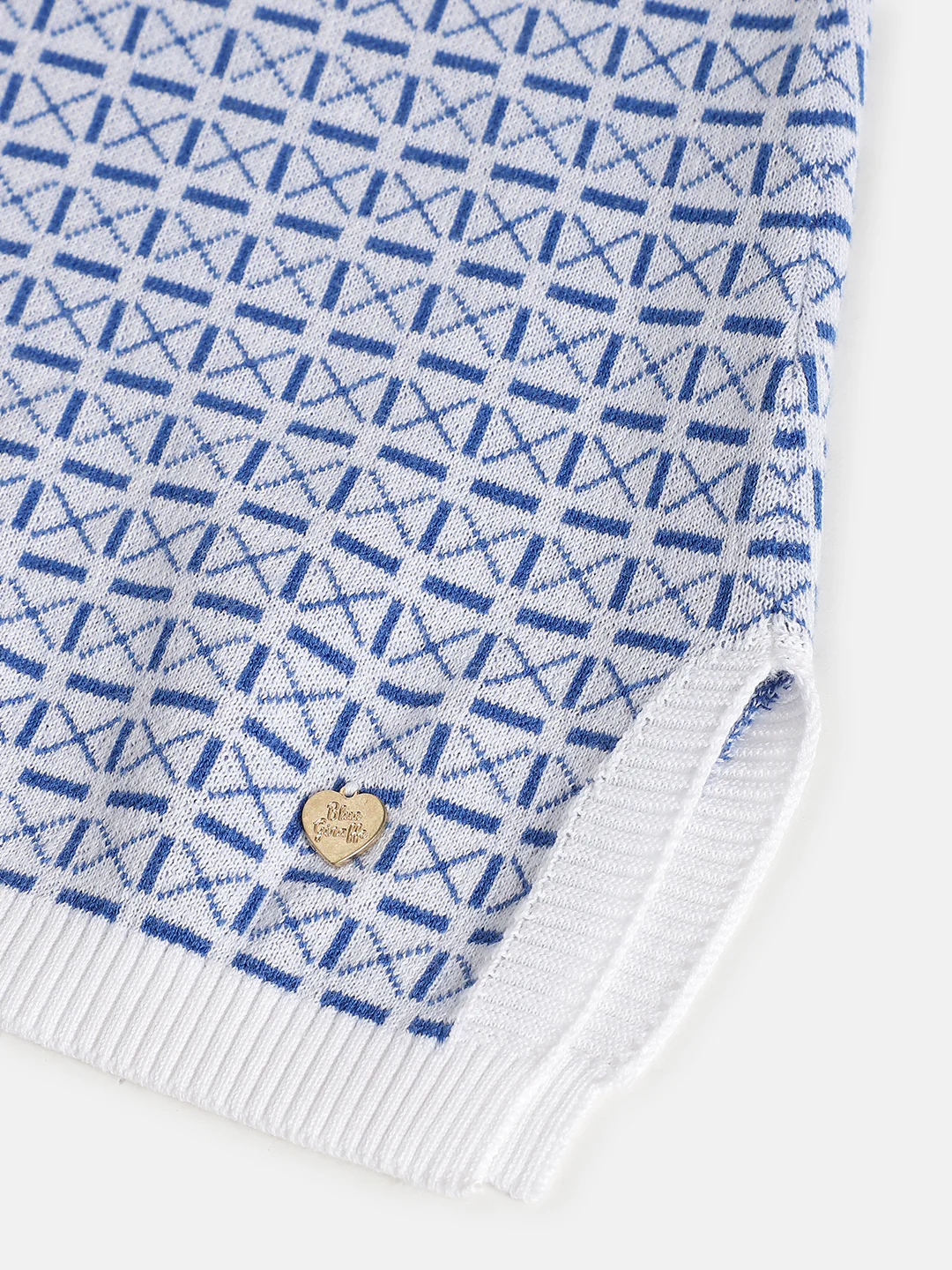 Blue Giraffe Girls White Printed Regular Fit Skirt - Image 4