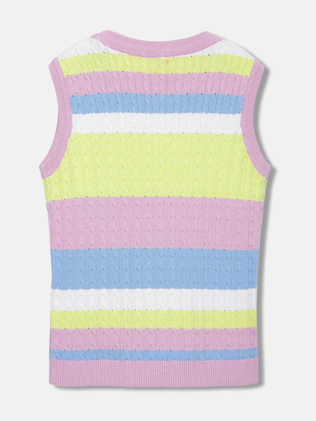 Blue Giraffe Girls Multi Striped Round Neck Sleeveless Top - Image 2