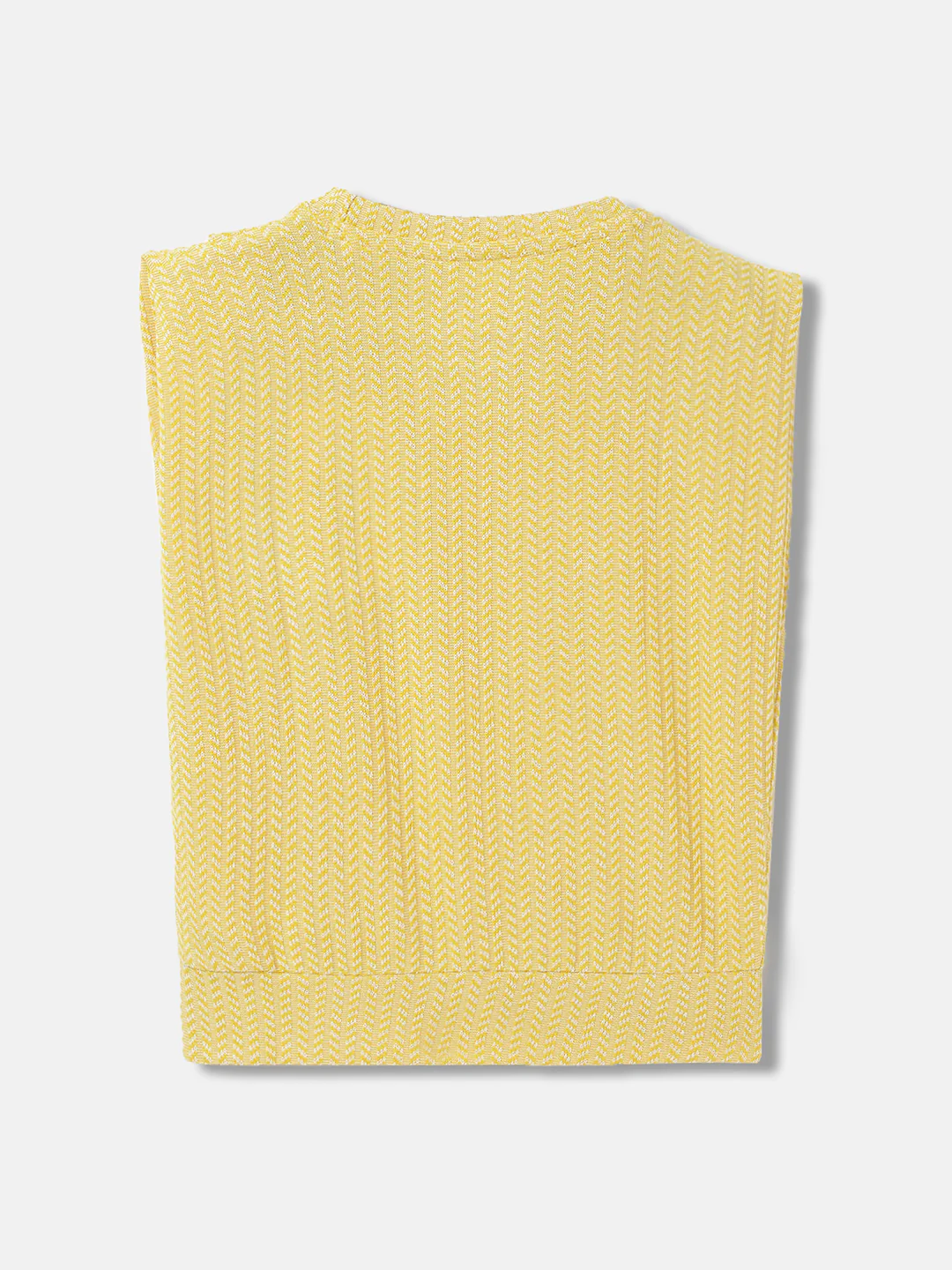 Blue Giraffe Girls Yellow Solid Round Neck Sleeveless Tshirt - Image 2