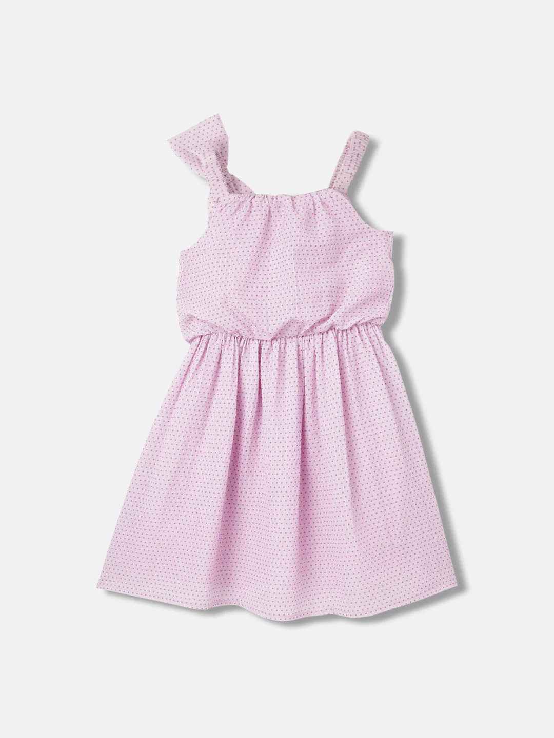 Blue Giraffe Girls Purple Printed Shoulder Straps Sleeveless Dress - Image 2