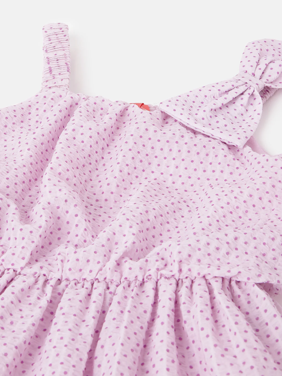 Blue Giraffe Girls Purple Printed Shoulder Straps Sleeveless Dress - Image 3