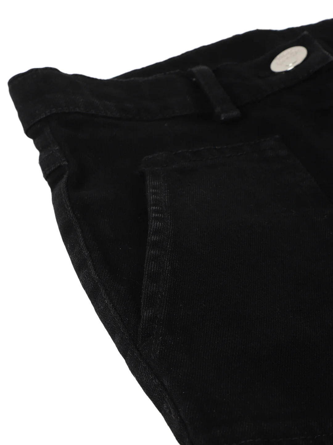 Blue Giraffe Girls Black Solid Regular Fit Shorts - Image 4