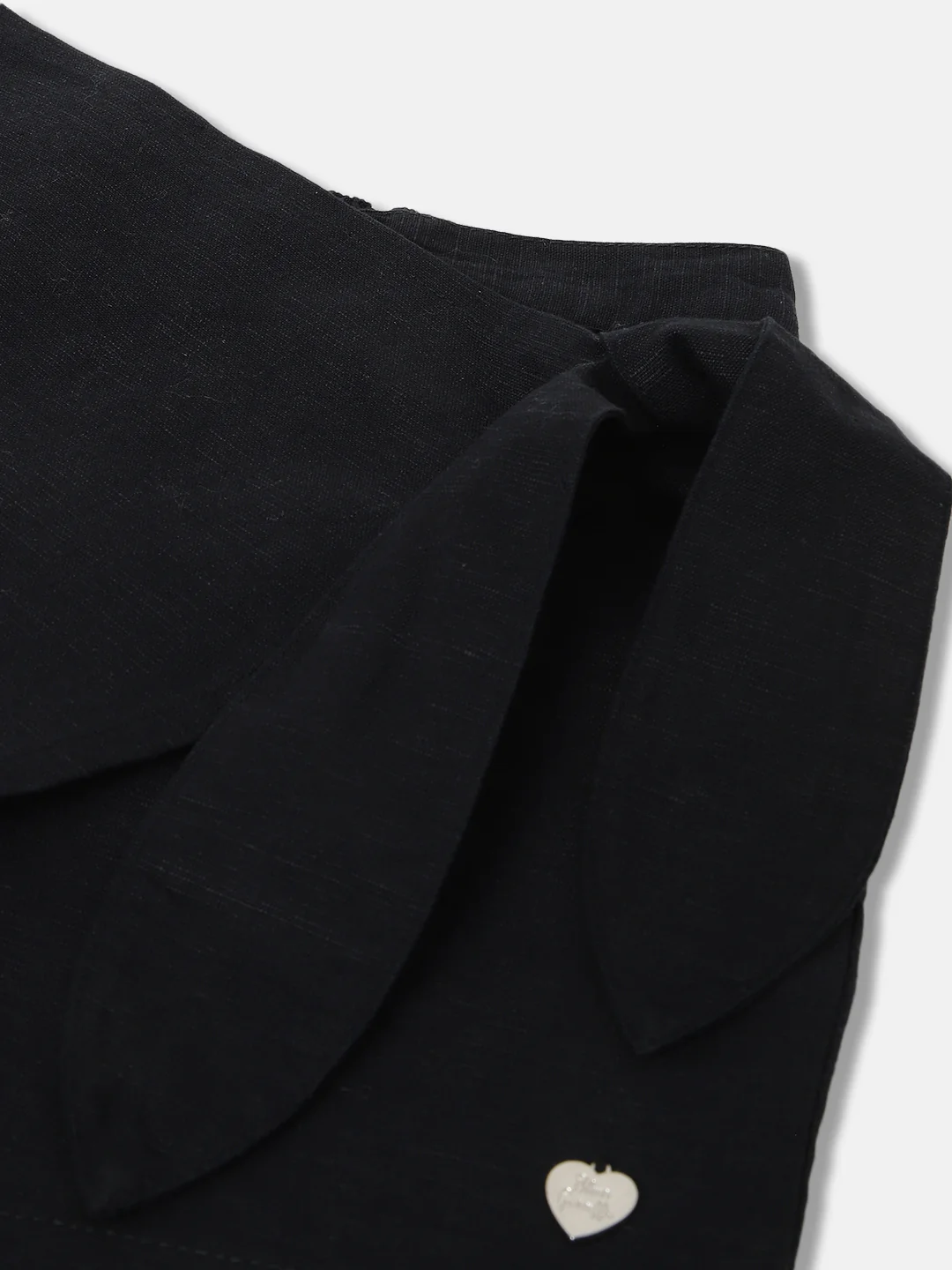 Blue Giraffe Girls Black Solid Regular Fit Skirt - Image 3