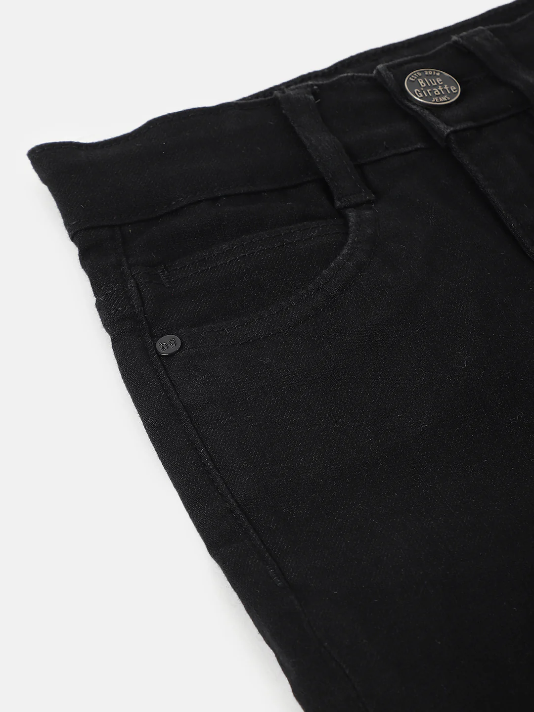 Blue Giraffe Boys Black Solid Slim Fit Jeans - Image 4