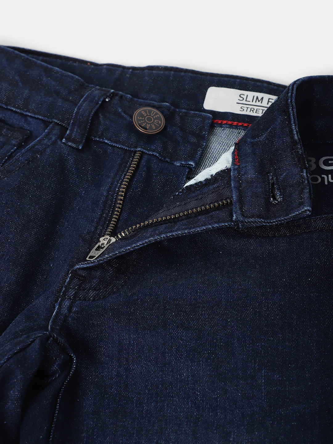 Blue Giraffe Boys Blue Solid Slim Fit Jeans - Image 3