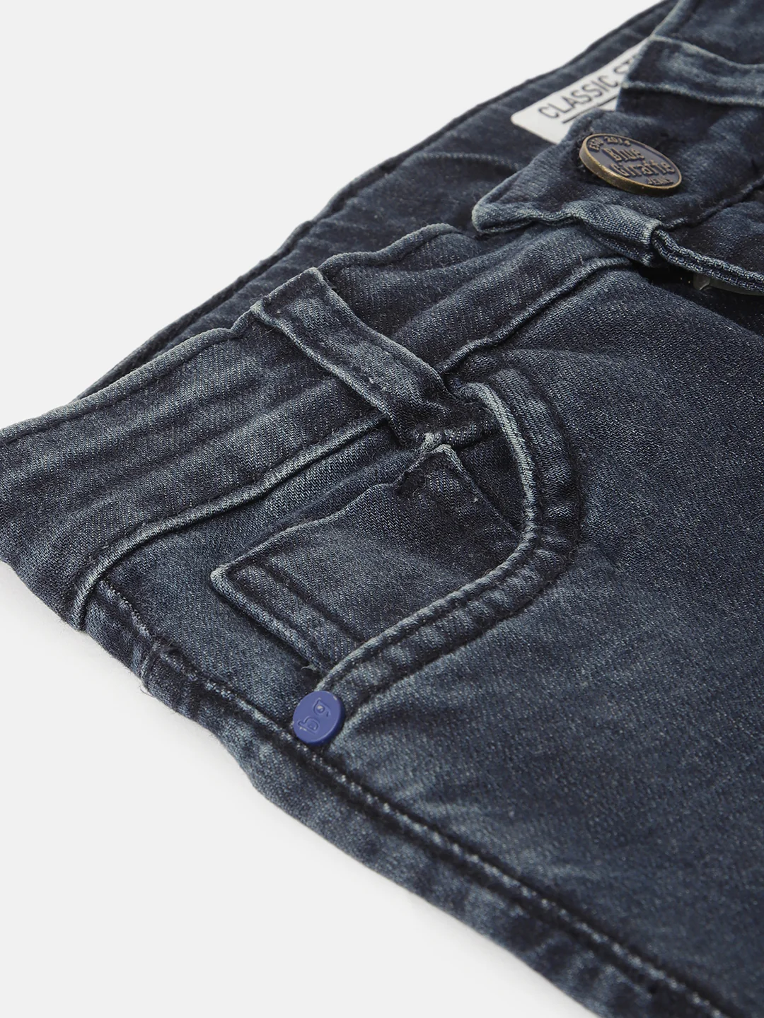 Blue Giraffe Boys Blue Solid Straight Fit Jeans - Image 5