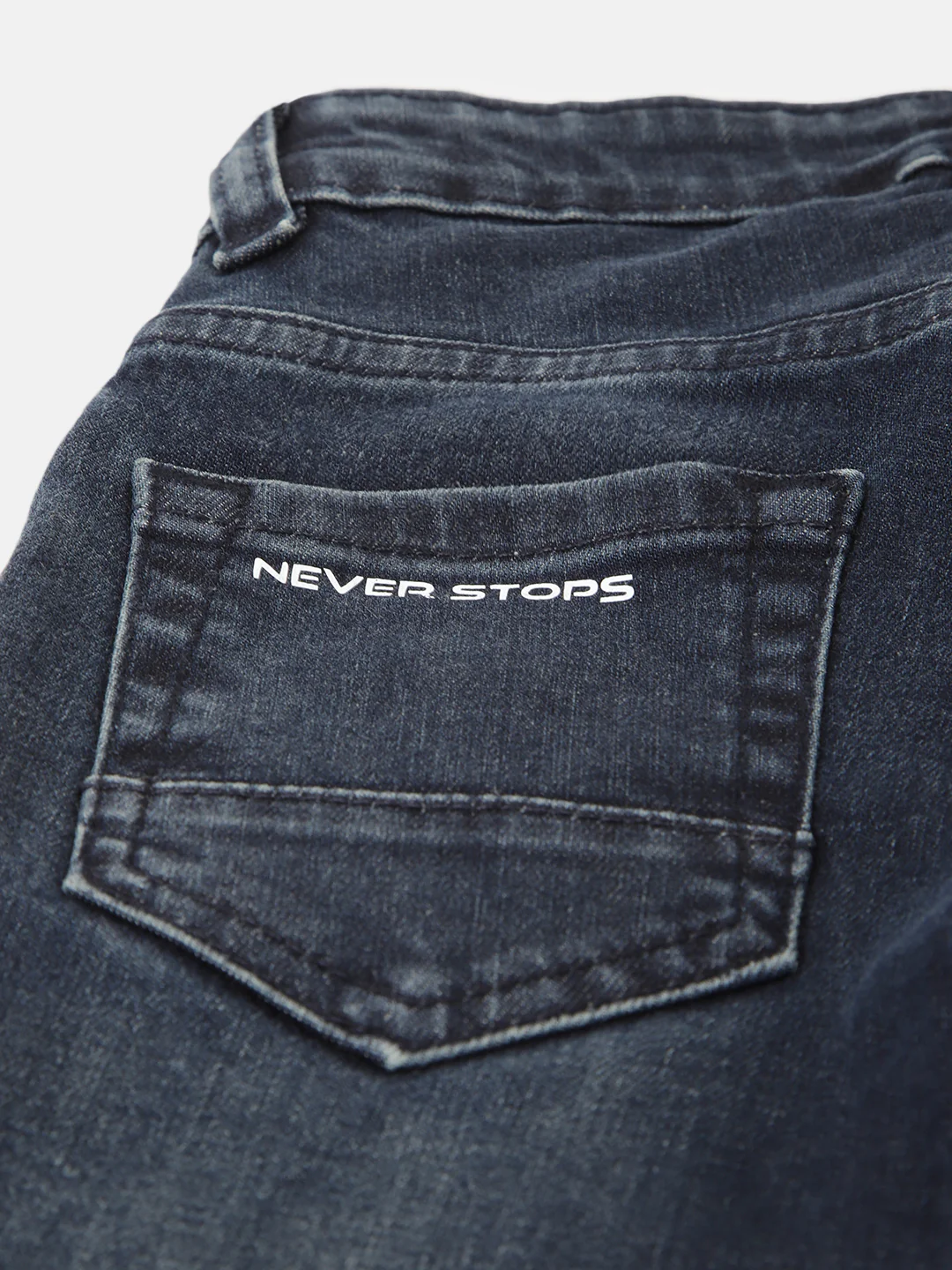 Blue Giraffe Boys Blue Solid Straight Fit Jeans - Image 7
