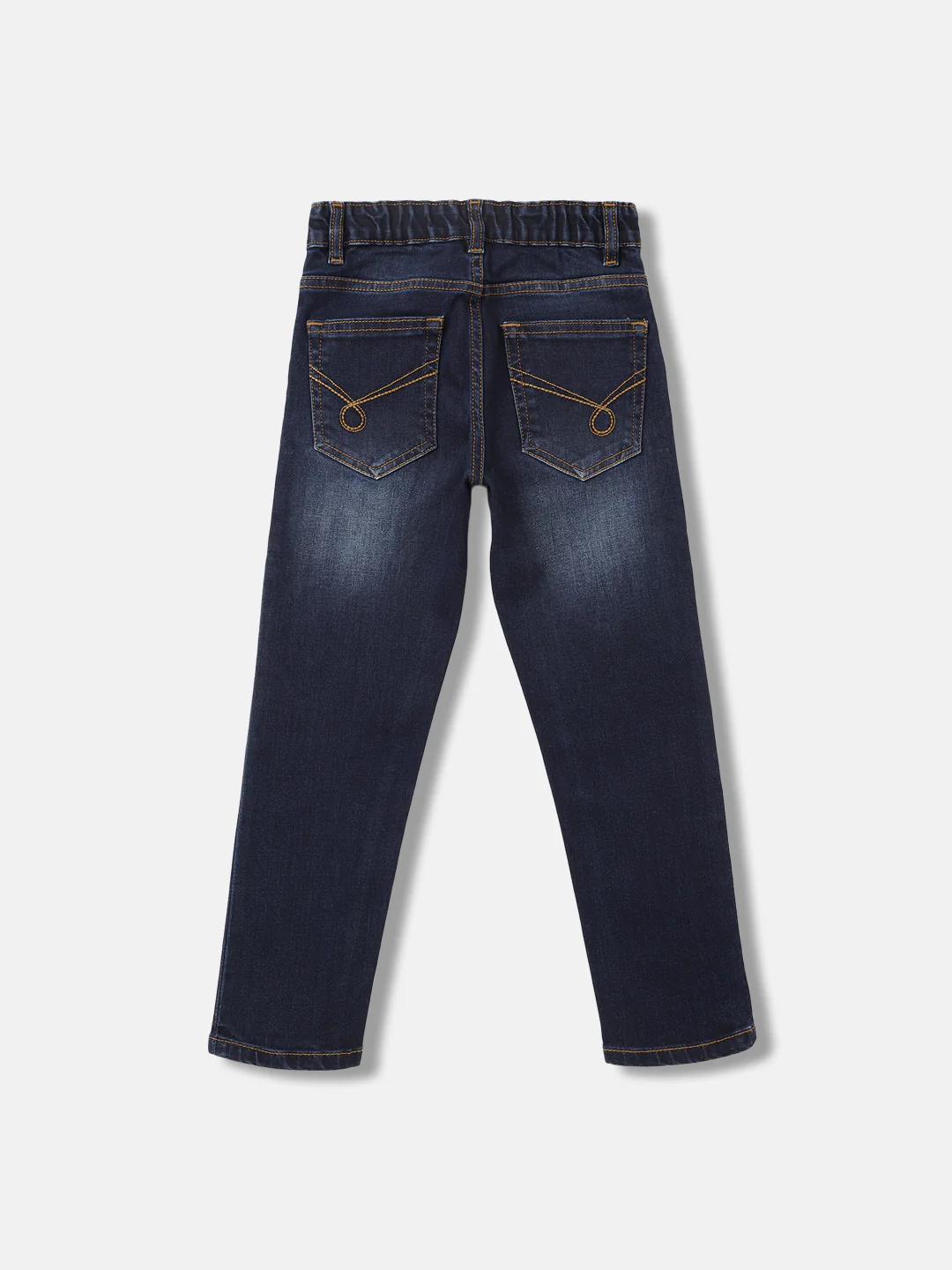 Blue Giraffe Boys Blue Solid Straight Fit Jeans - Image 2