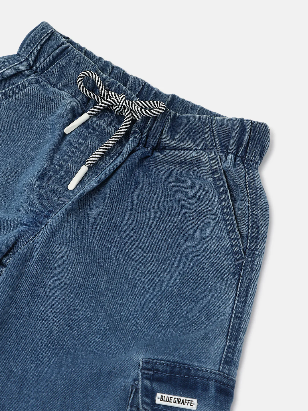 Blue Giraffe Girls Blue Solid Relaxed Fit Mid-Rise Jeans - Image 3