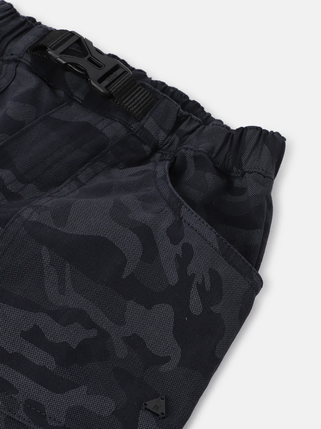 Blue Giraffe Boys Navy Camouflage Print Mid-Rise Regular Fit Joggers Style Trouser - Image 4