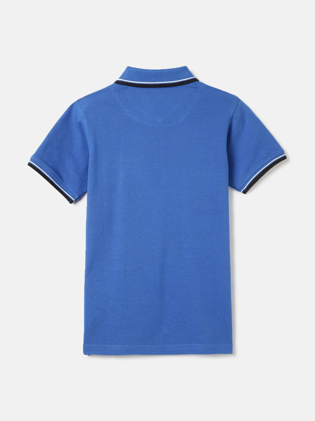 Blue Giraffe Boys Blue Solid Polo Collar Short Sleeves Tshirt - Image 2