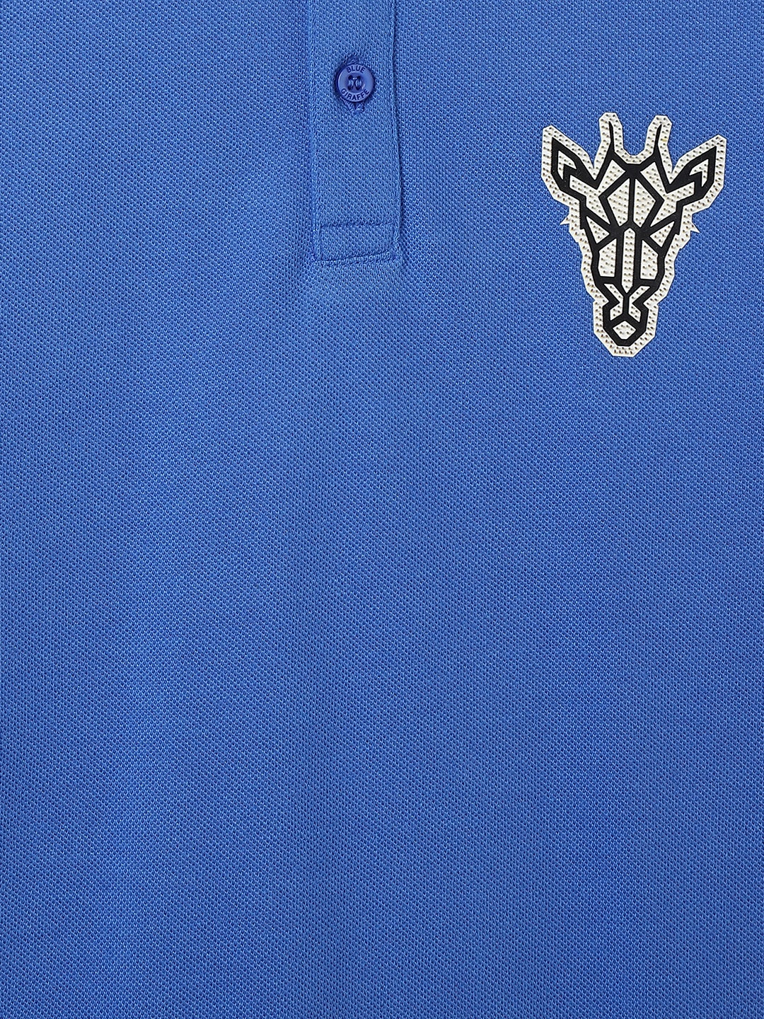 Blue Giraffe Boys Blue Solid Polo Collar Short Sleeves Tshirt - Image 3