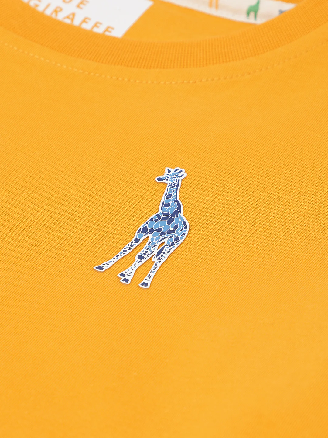 Blue Giraffe Boys Yellow Solid Round Neck  Short Sleeve Tshirt - Image 4