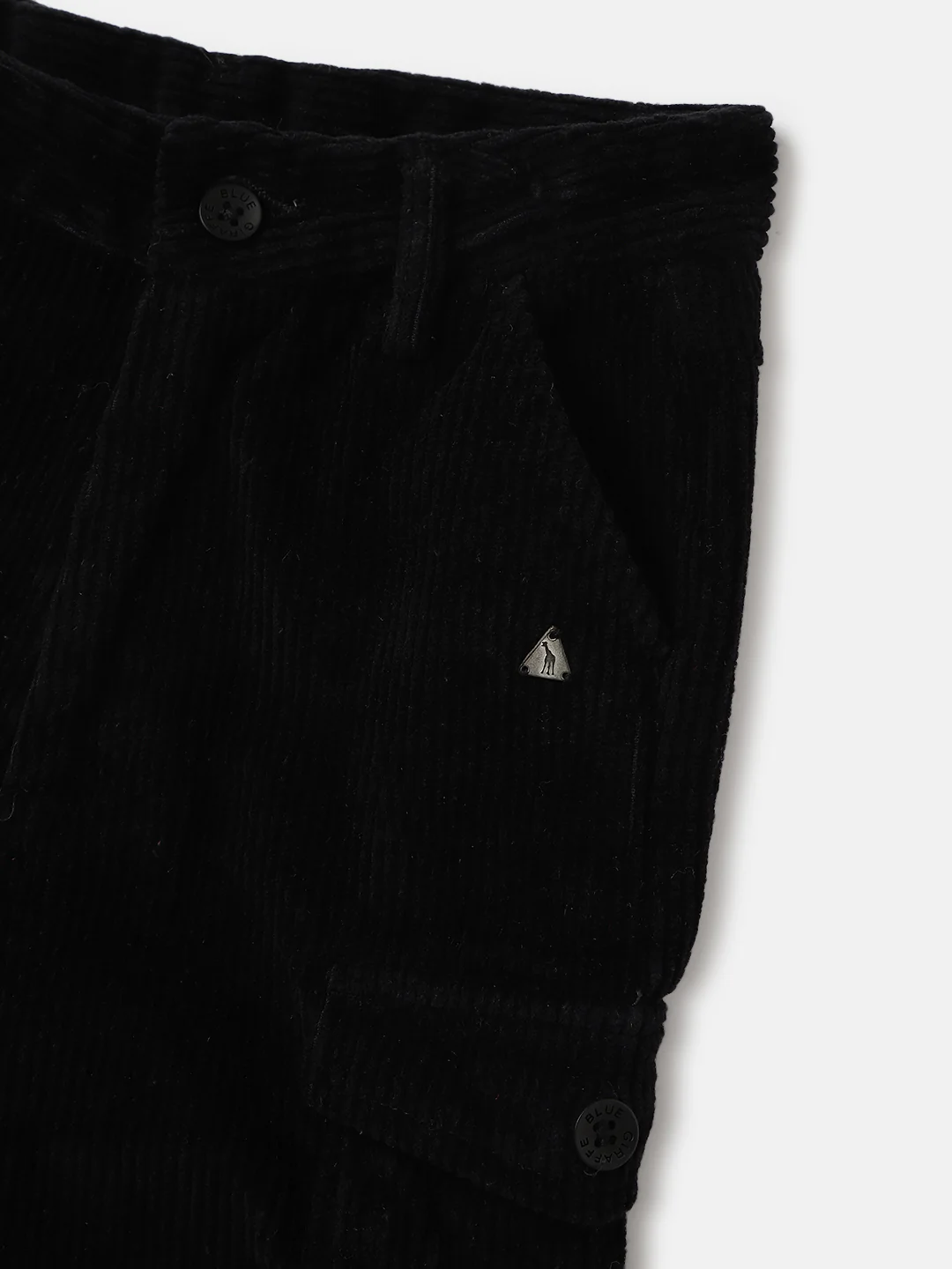 Blue Giraffe Boys Black Solid Straight Fit Mid-Rise Flat Front Trouser - Image 4