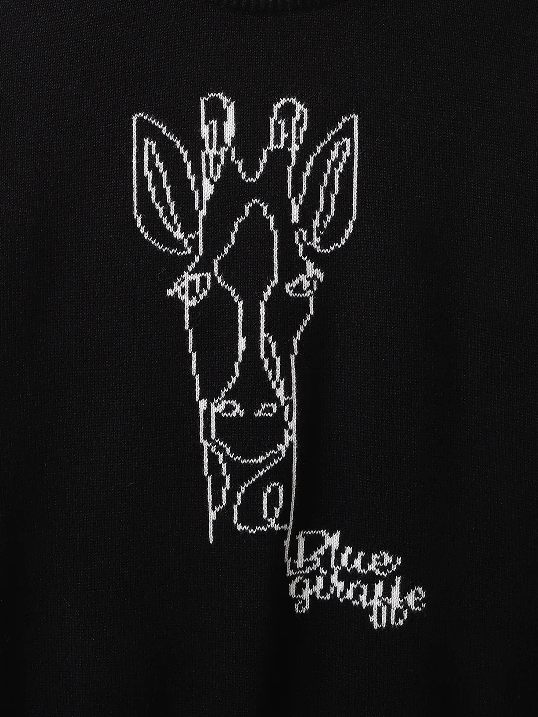 Blue Giraffe Boys Black Self Design Round Neck Full Sleeves Pullover Style Sweater - Image 3