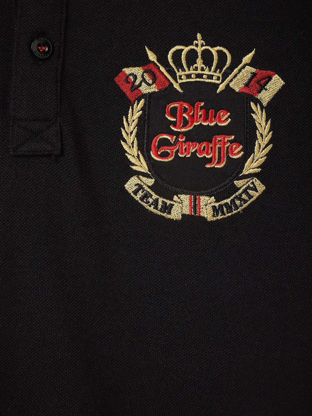 Blue Giraffe Boys Black Solid Polo Collar Short Sleeves Tshirt - Image 4
