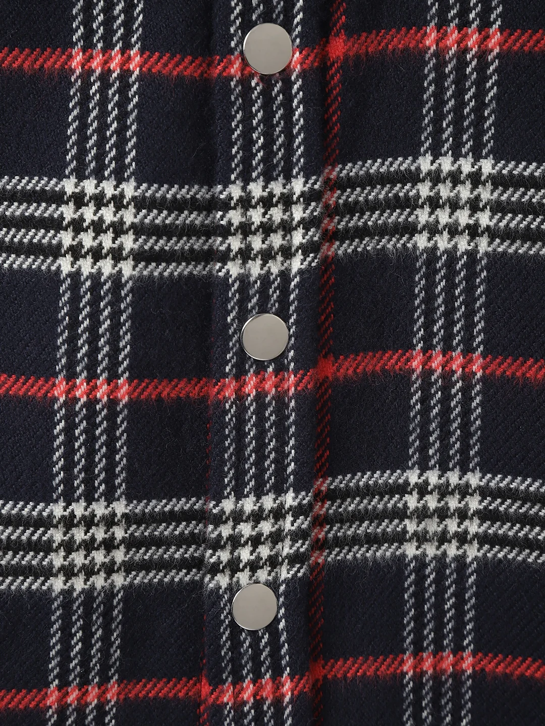 Blue Giraffe Boys Navy Checked Spread Collar Full Sleeves Shacket - Image 4