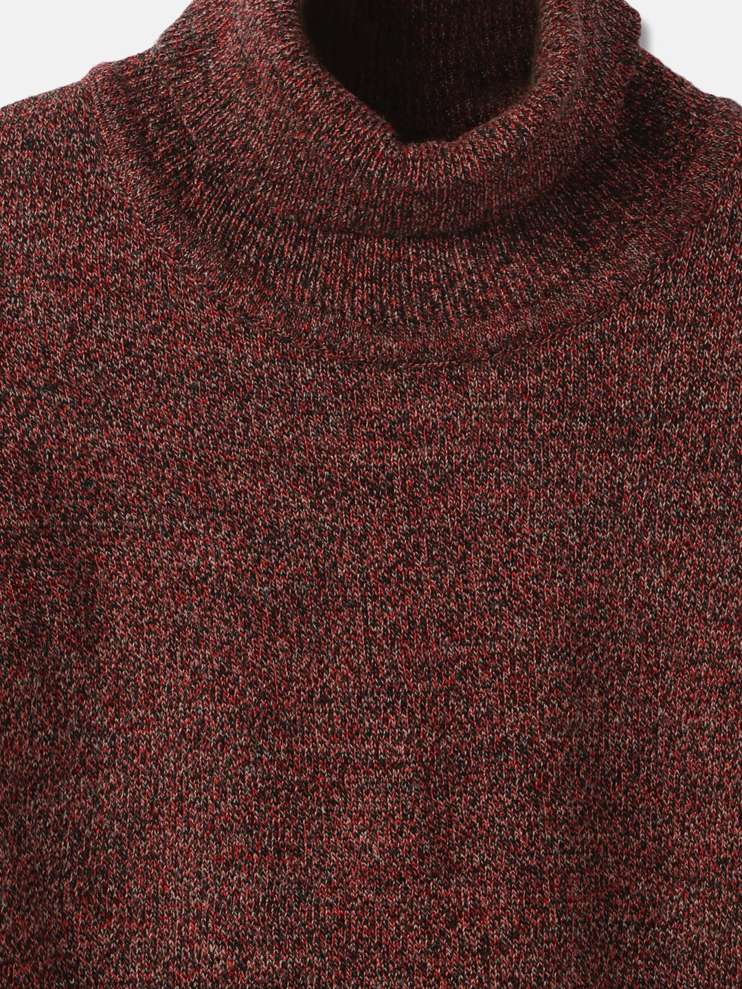 Blue Giraffe Boys Red Self Design Turtle Neck Full Sleeves Pullover Style Sweater - Image 3