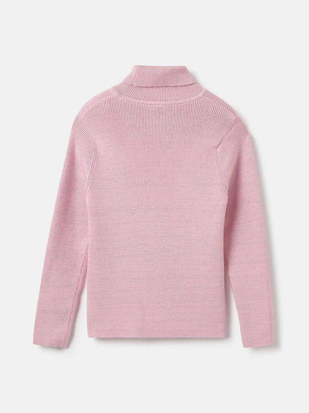 Blue Giraffe Girls Pink Solid Turtle Neck Full Sleeves Pullover Style Sweater - Image 2