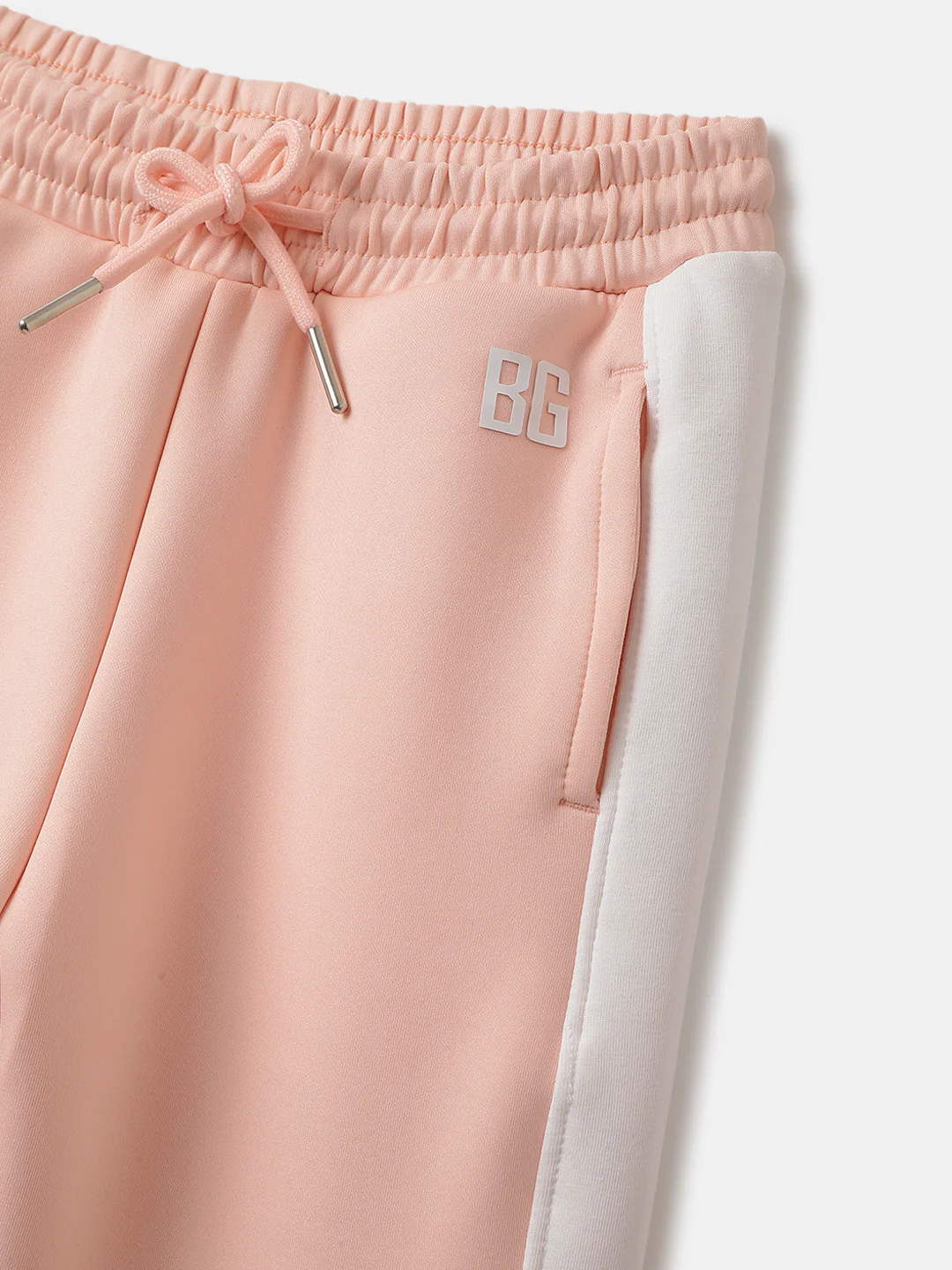 Blue Giraffe Girls Peach Color-blocked Regular Fit Mid-Rise Sweatpant - Image 5
