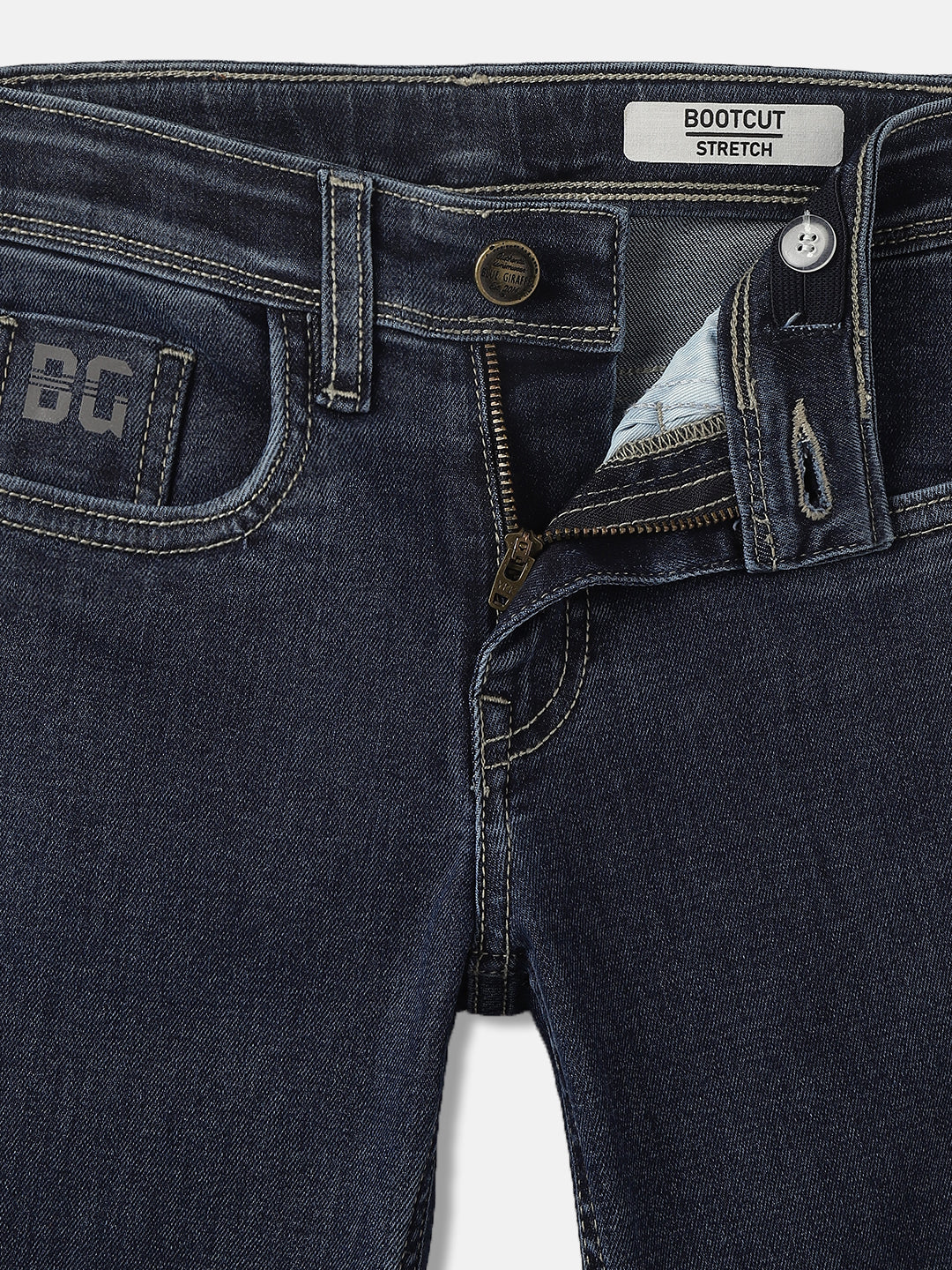 Blue Giraffe Boys Blue Washed Mid-Rise Bootcut Jeans - Image 4