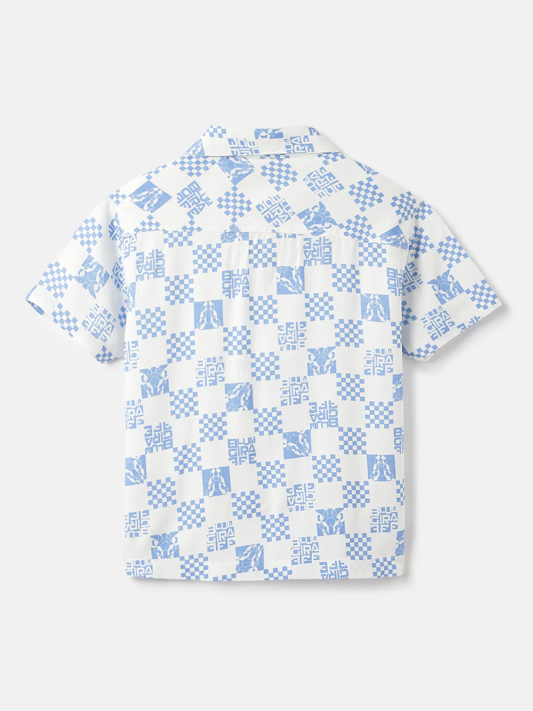 Blue Giraffe Kids White Printed Resort Collar Shirt - Image 3
