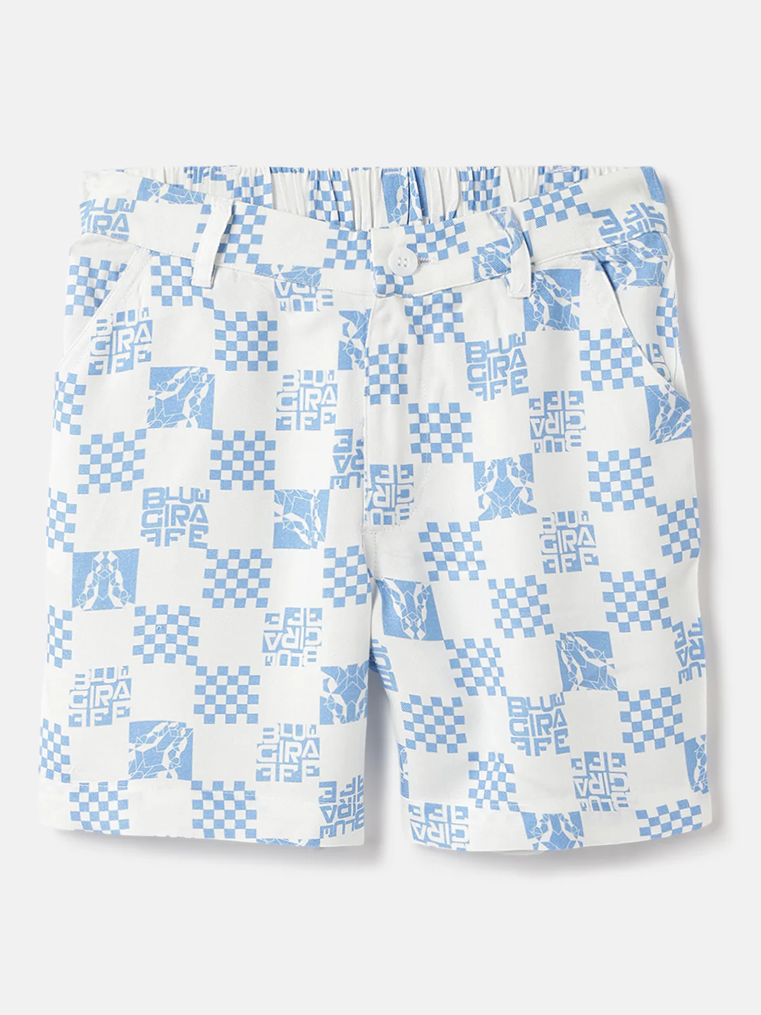 Blue Giraffe Kids White Regular Fit Printed Shorts - Image 2