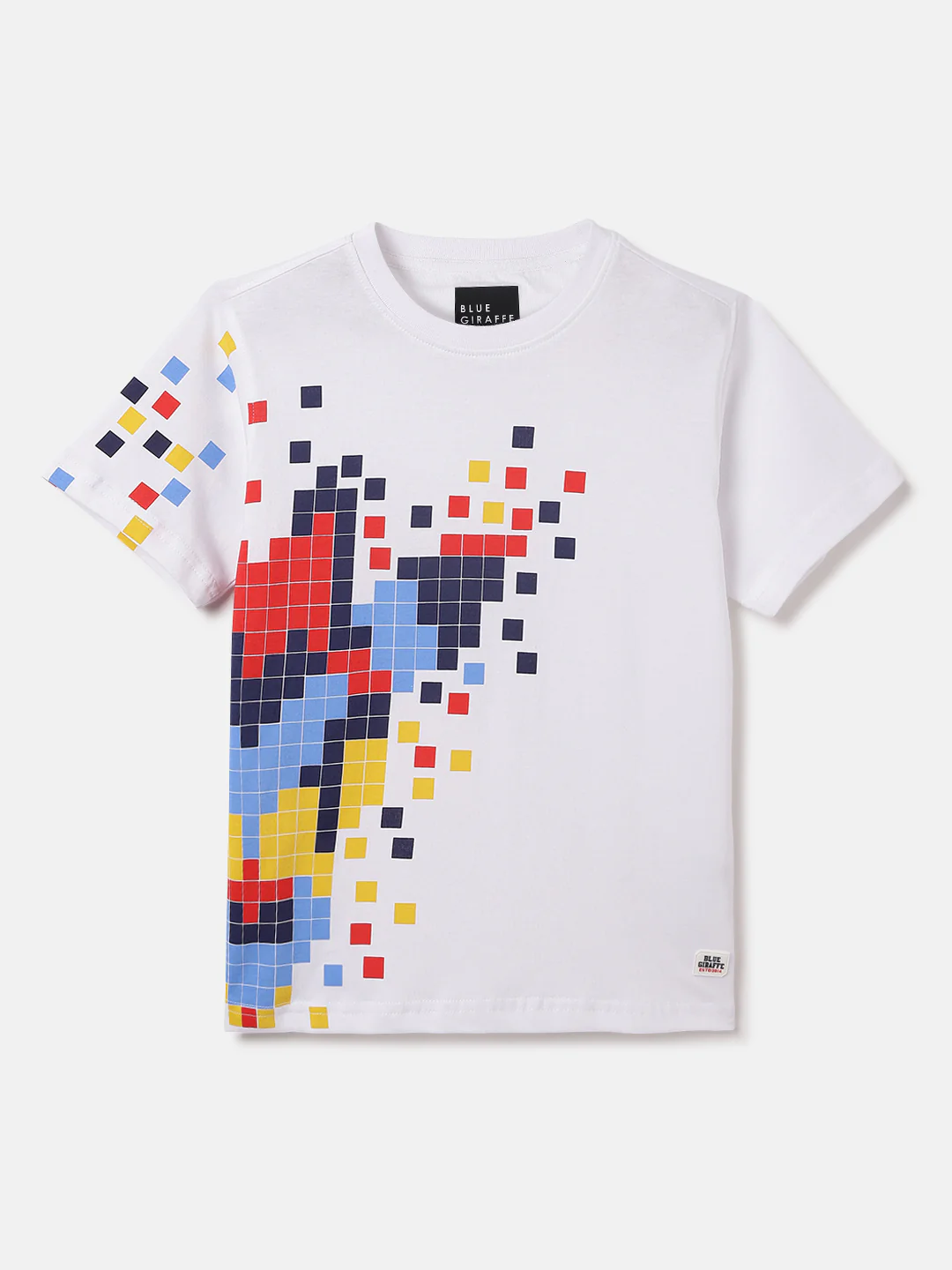 Blue Giraffe Kids White Printed Crew Neck Tshirt - Image 2