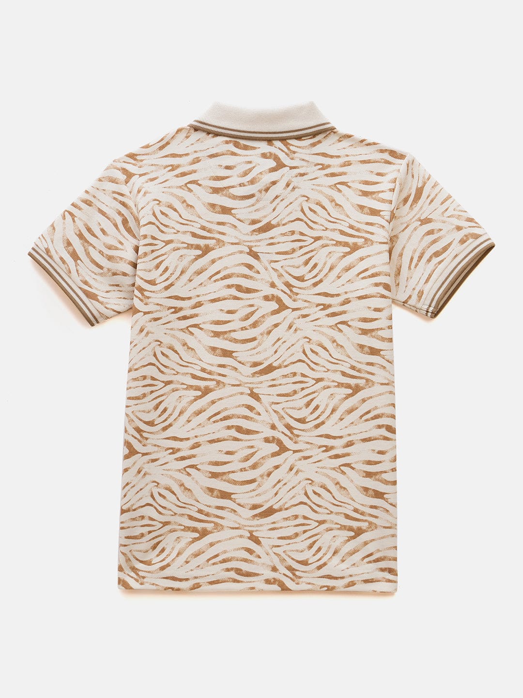 Blue Giraffe Boys Cream Printed Polo Tshirt - Image 2
