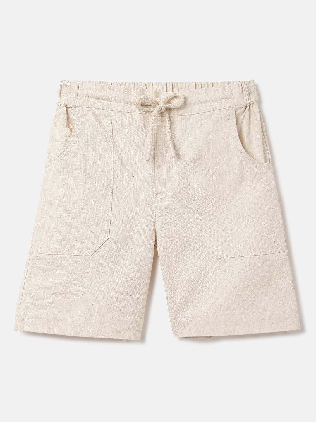 Blue Giraffe Kids Cream Regular Fit Solid Shorts - Image 2