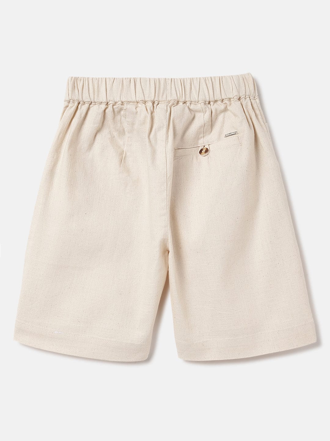 Blue Giraffe Kids Cream Regular Fit Solid Shorts - Image 3