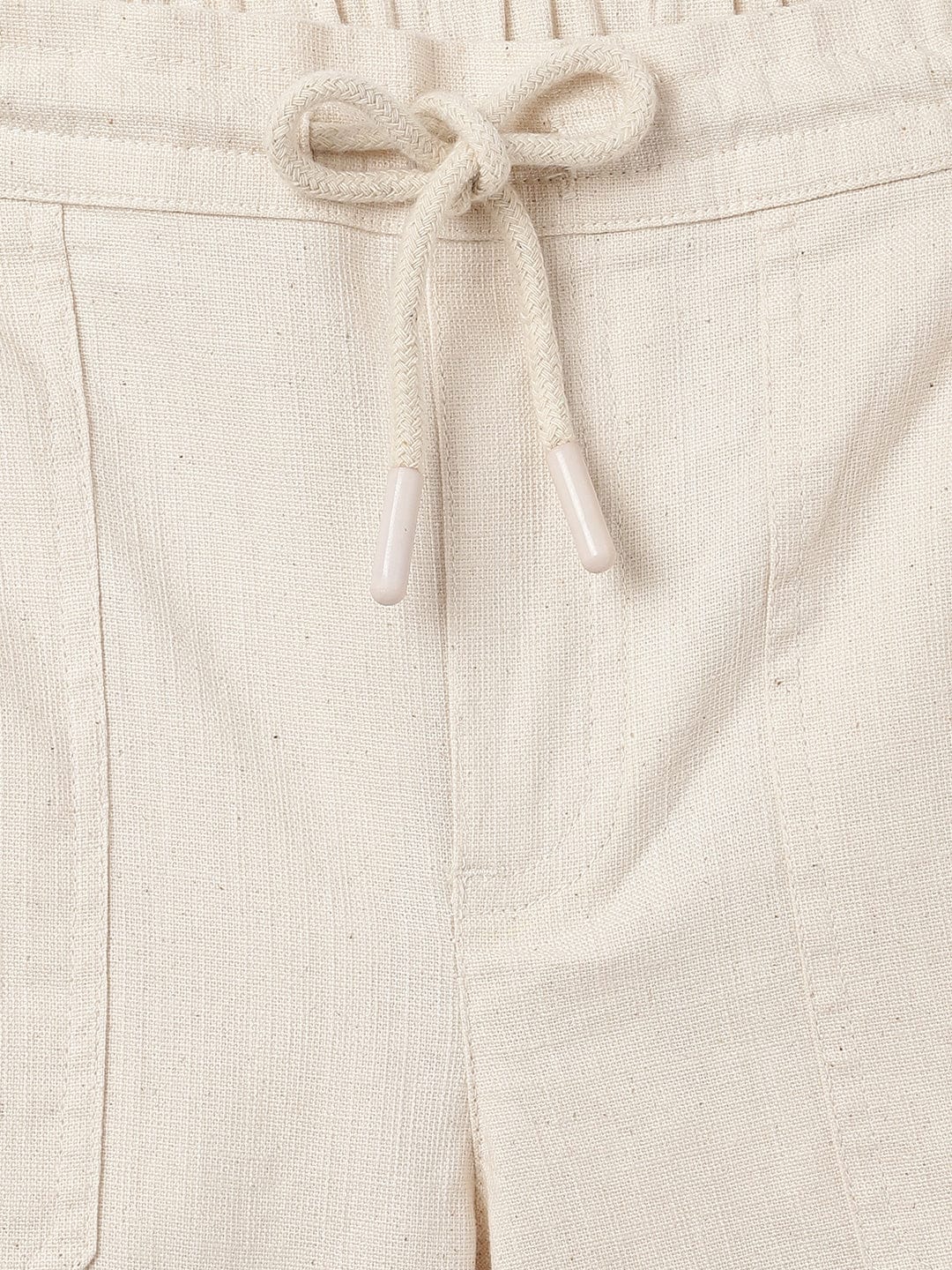 Blue Giraffe Kids Cream Regular Fit Solid Shorts - Image 4