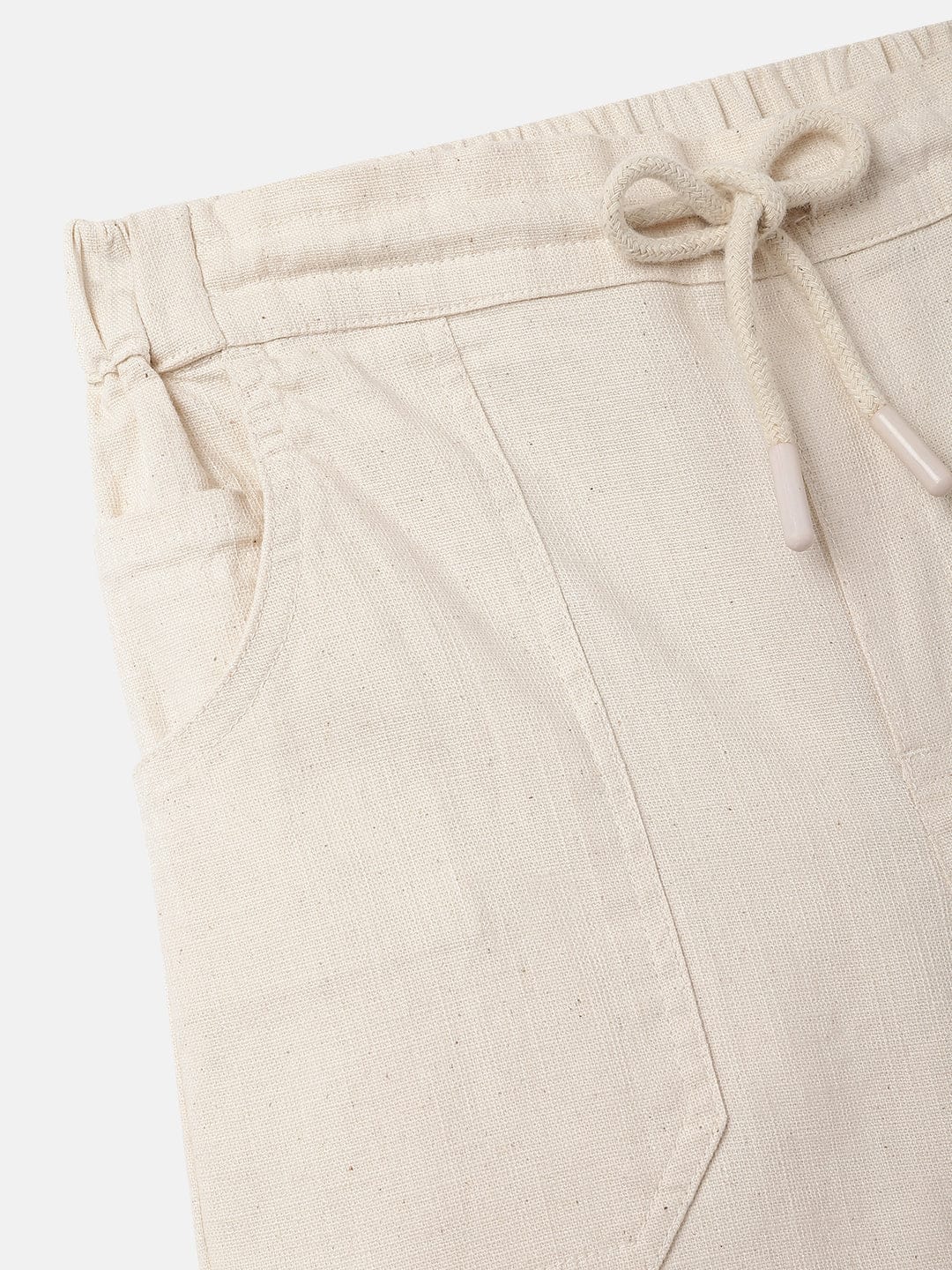 Blue Giraffe Kids Cream Regular Fit Solid Shorts - Image 5