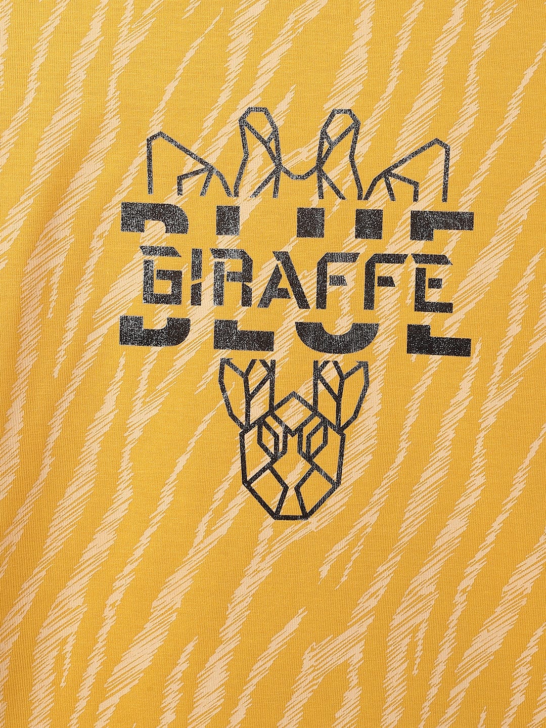 Blue Giraffe Kids Yellow Printed Crew Neck Tshirt - Image 3