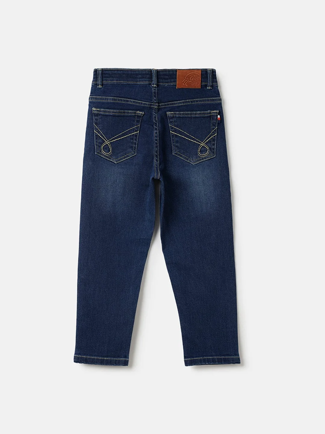 Blue Giraffe Boys Blue Carrot Fit Solid Jeans - Image 3
