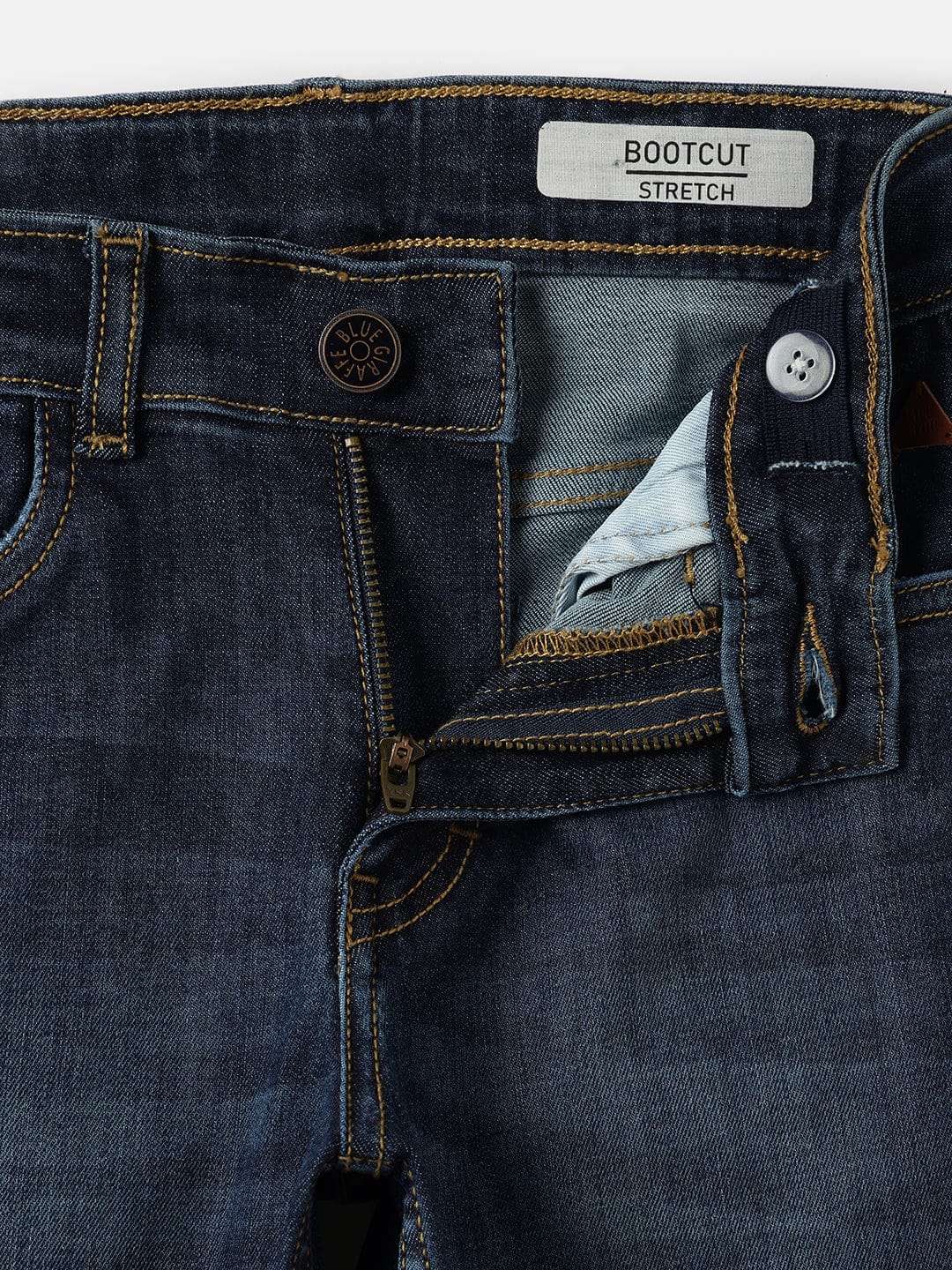 Blue Giraffe Boys Blue Bootcut Fit Solid Jeans - Image 4