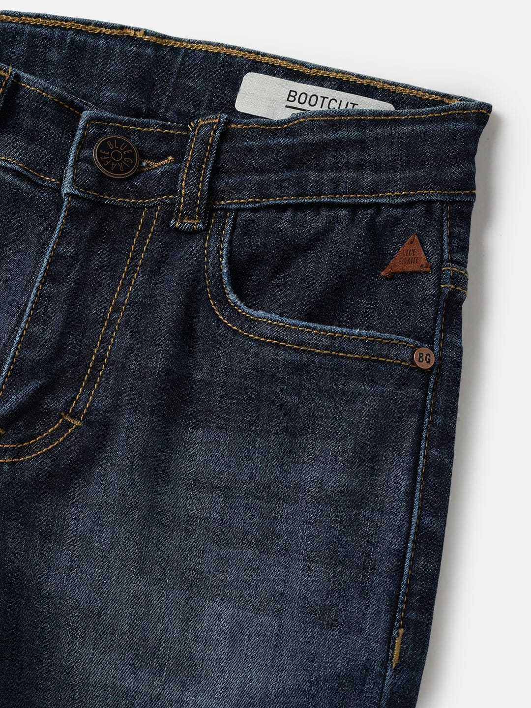 Blue Giraffe Boys Blue Bootcut Fit Solid Jeans - Image 5