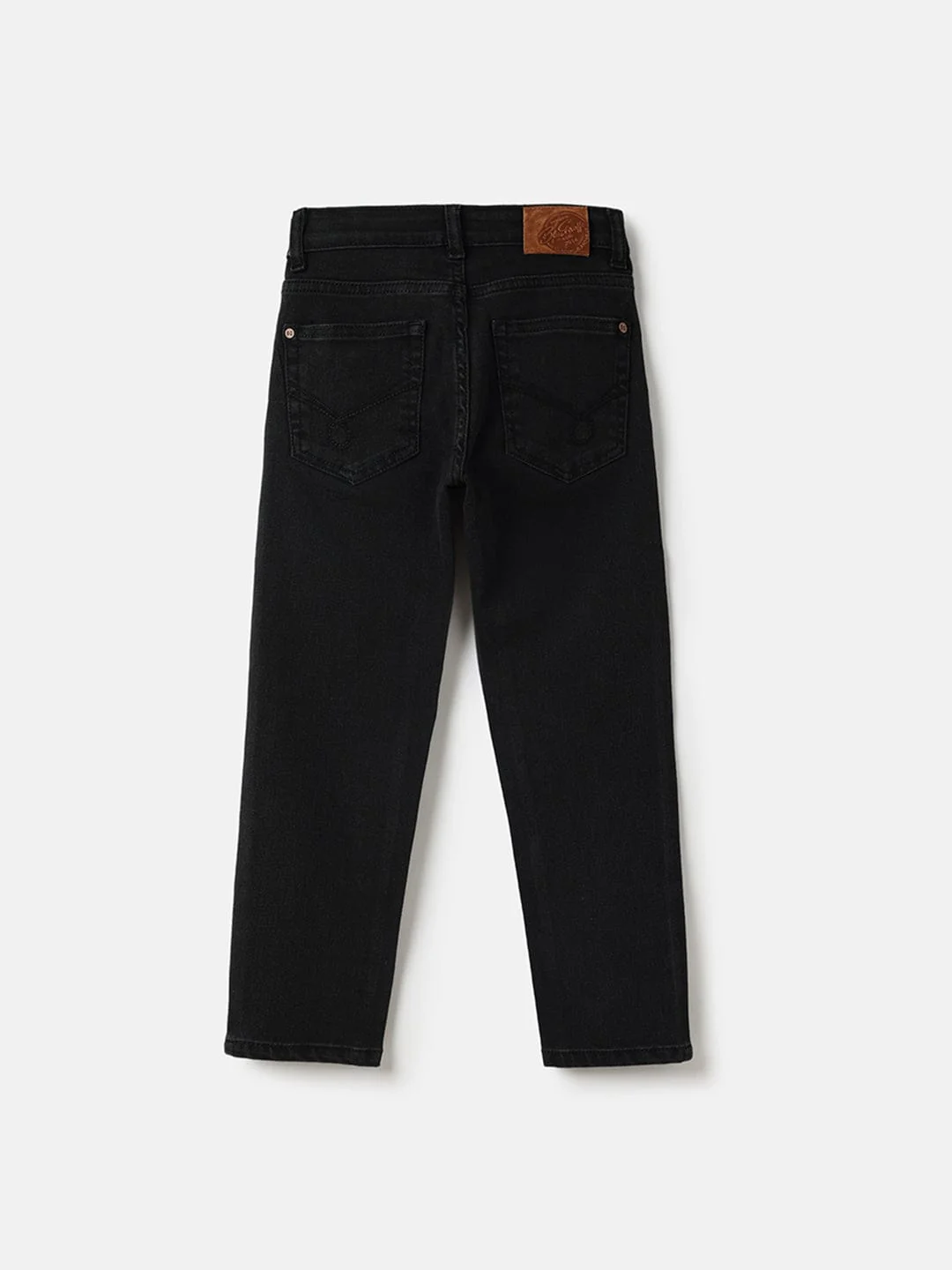 Blue Giraffe Boys Black Straight Fit Solid Jeans - Image 3