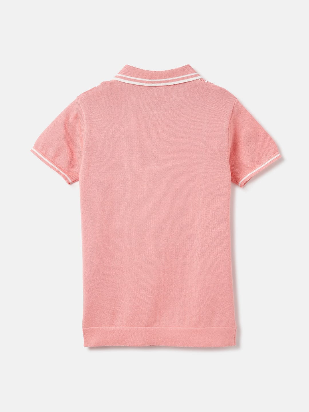 Blue Giraffe Kids Pink Textured Polo Tshirt - Image 2