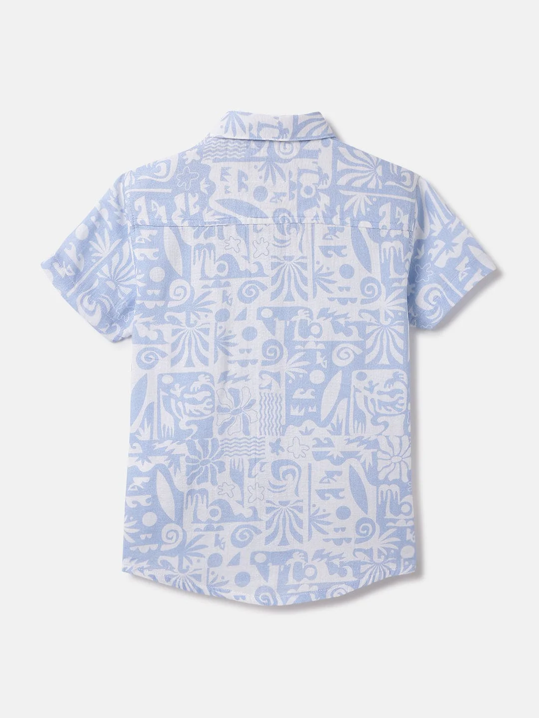 Blue Giraffe Kids Blue Printed Shirt Collar Shirt - Image 2